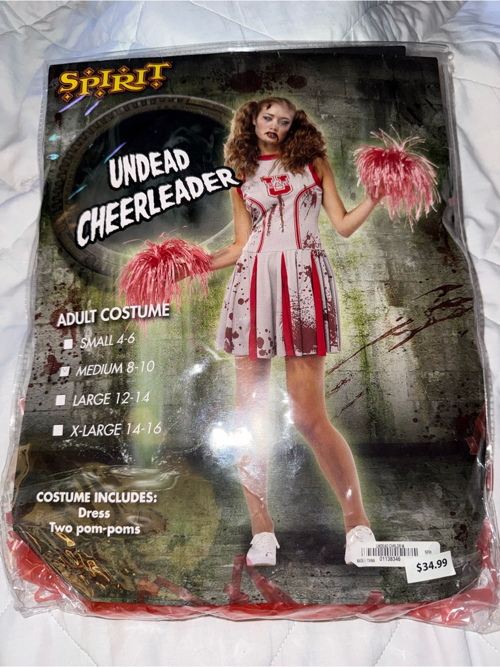 Spirit Halloween Undead Cheerleader Adult Costume